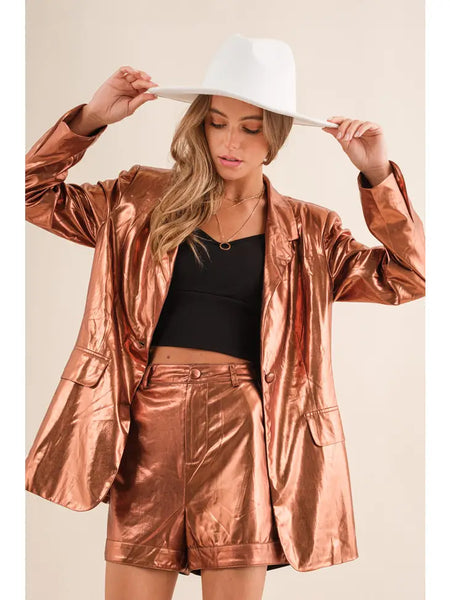 Metallic blazer set