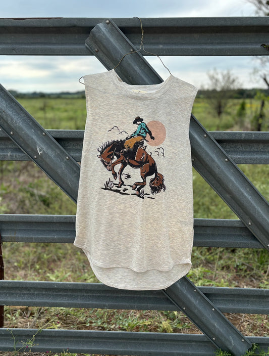 “Let er buck” graphic tank